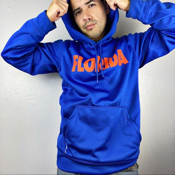 Florida Gators Nike Dri Fit Hoodie Blue Orange MED - Picture 4 of 15